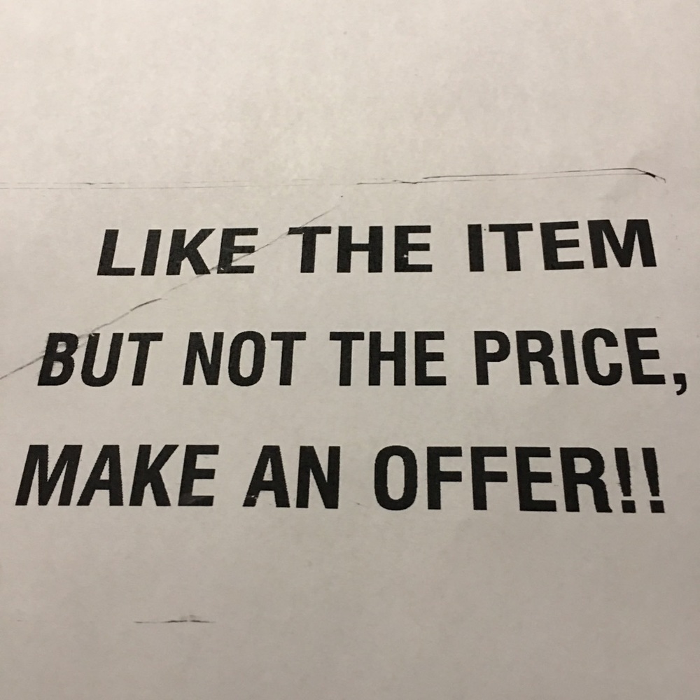 Like the item but not the price, make an offer.